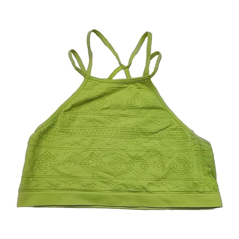 Victoria's Secret Bralette Brassiere Sz Medium Neon Green Sports Yoga Non-padded